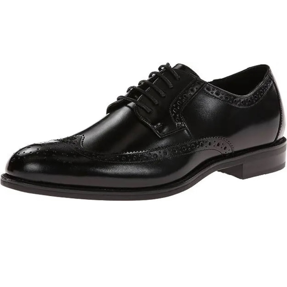 Stacy Adams Garrison Black Wingtip Oxford Shoes Size 10